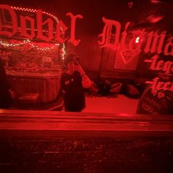 The Ruby Room - Had their drink specials written on the mirrors !
