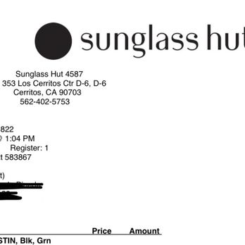 Sunglass Hut - Stay away from Jannett ! - Sunglasses Near Me - Cerritos, California