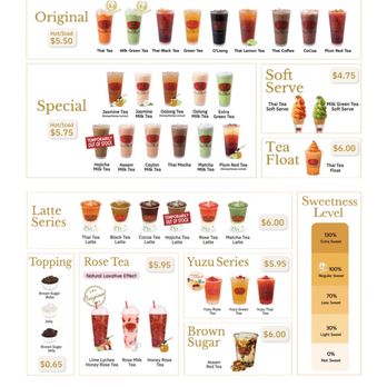 ChaTraMue Original Thai Tea - Menu - Bubble Tea Near Me - Los Angeles, California