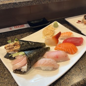 Yakumi Sushi - Sushi Combo 1 with choice yellowtail and spider hand roll (amazing) - Japanese Near Me - Poway, California