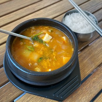 Sariwon Korean Bbq Restaurant - Sariwon - Soybean stew with rice, they make these really well as a complimentary dish - Korean Near Me - Thornhill, Ontario
