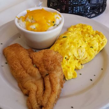 Hidden Manna Cafe - Fish and eggs (catfish) - Breakfast & Brunch Near Me - Matteson, Illinois
