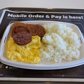 McDonald's - Portuguese Sausage, Spam, eggs and rice breakfast, all day - Fast Food Near Me - Hilo, Hawaii