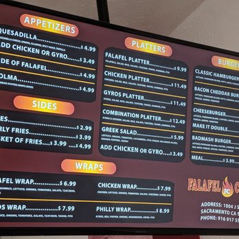 Falafel Corner - Menu - Mediterranean Near Me - Sacramento, California