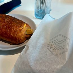 Vegan bacon egg and cheese.