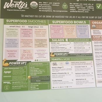Westy's Organic Kitchen & Juice - Menu - Juice Bars & Smoothies Near Me - Peoria, Arizona Westy's Organic Kitchen & Juice - Menu - Juice Bars & Smoothies Near Me - Peoria, Arizona