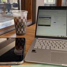 Studying with their Cold Brew, Large Studying with their Cold Brew, Large
