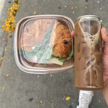 kyucafe - Croissant sandwich and iced coffee - Cafes Near Me - Los Angeles, California