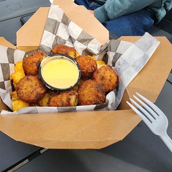Girl’s Got Balls - Philly balls and tater tots underneath. - Food Trucks Near Me Girl’s Got Balls - Philly balls and tater tots underneath. - Food Trucks Near Me