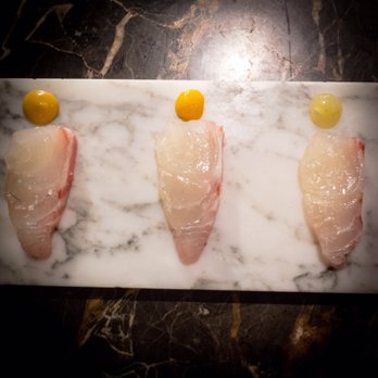 Alo Restaurant - Hamachi sashimi with 3 different sauces - Bars Near Me - Toronto, Ontario Alo Restaurant - Hamachi sashimi with 3 different sauces - Bars Near Me - Toronto, Ontario