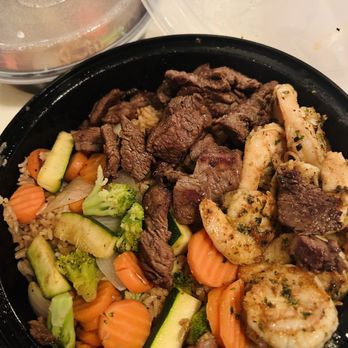 Stick Talk Cajun Hibachi - Double Up Combo - Filet Mignon & Shrimp w/ Rice & Veggies - Food Trucks Near Me - Houston, Texas Stick Talk Cajun Hibachi - Double Up Combo - Filet Mignon & Shrimp w/ Rice & Veggies - Food Trucks Near Me - Houston, Texas