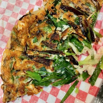 Bi Bim Bab - Seafood pancake - so delicious and we ate most of it before I remembered to snap a photo - Korean Near Me - Novi, Michigan