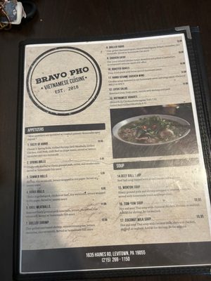 Menu photo 3 Bravo Pho Levittown, PA
