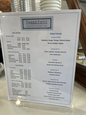 Menu photo 2 Three Fifty Bakery and Coffee Bar Washington, DC, DC Menu photo 2 Three Fifty Bakery and Coffee Bar Washington, DC, DC