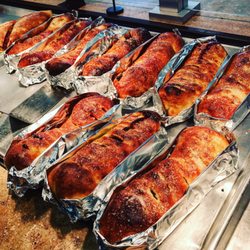 Uptown Buscemis of Romeo - Stuffed Calzones! Chicken bacon ranch, BBQ chicken bacon, Pepperoni and bacon