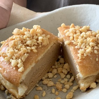 Good Behaviour - Ice cream donut with Hong Kong milk tea ice cream - Ice Cream & Frozen Yogurt Near Me - Toronto, Ontario