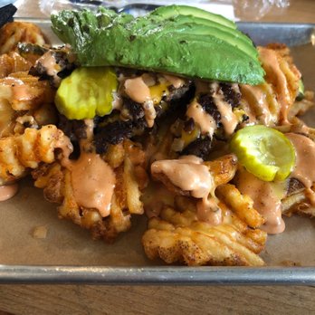 Smoke & Fire Social Eatery - SmashBurger loaded fries with avocado - Comfort Food Near Me - Paramount, California