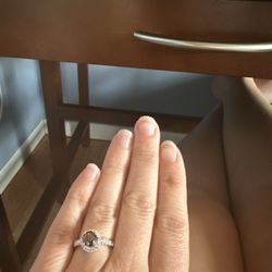 A beautiful brown orange diamond. Very rare and fits perfectly! I am in love with this ring!