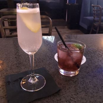 Wicklow Heights - Lavender 75 and Vodka Cranberry - Cocktail Bars Near Me - Houston, Texas Wicklow Heights - Lavender 75 and Vodka Cranberry - Cocktail Bars Near Me - Houston, Texas