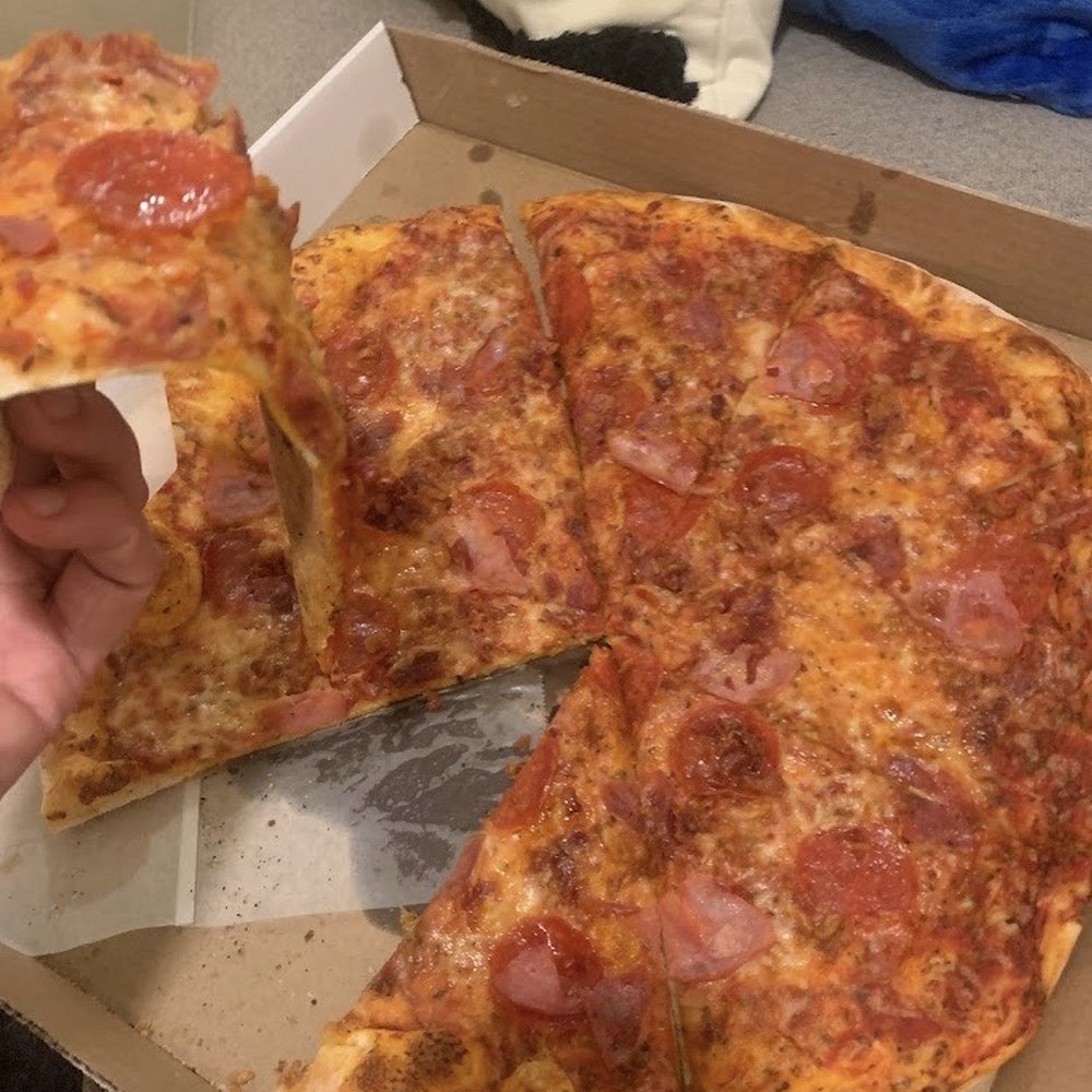 Room temp, sad, limp, dead pizza. Room temp, sad, limp, dead pizza.