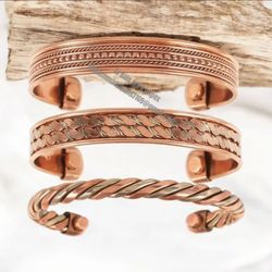 Statement Boutique - Handcrafted 99.99 %pure copper fashion jewellery wrist cufflink bracelet powerful neodymium magnet size adjustable manufacturing and supply