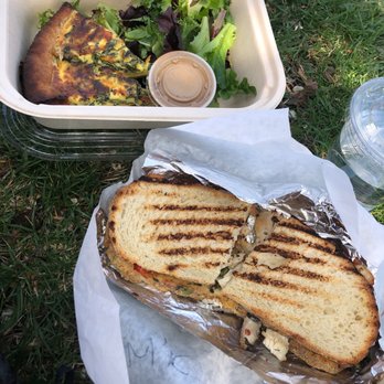 Flour Bakery + Cafe - chicken broccoli rabe panini and quiche of the day - Bakeries Near Me - Cambridge, Massachusetts