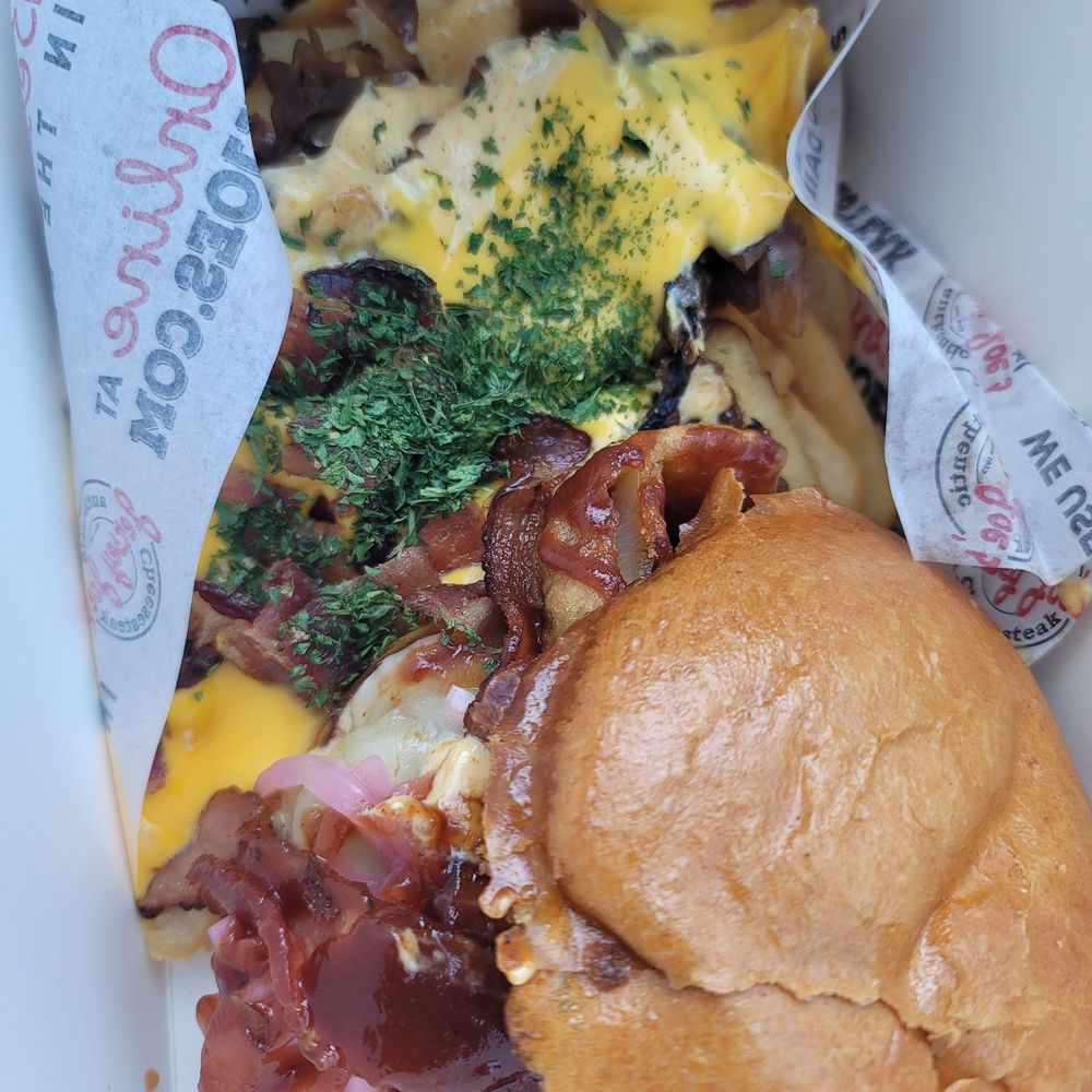 BBQ Beast Burger with Island Bacon Bliss Fries