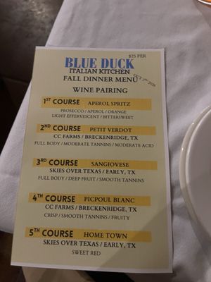 Menu photo 1 Blue Duck Italian Kitchen Cisco, TX