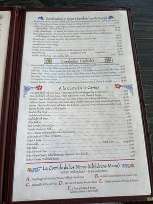 Menu photo 2 Bonanza Mexican Restaurant Lone Pine, CA