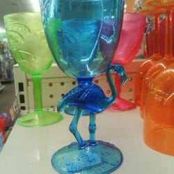 Dollar Tree - Cute blue flamingo goblet!! Where else can you find one of these? Lol
