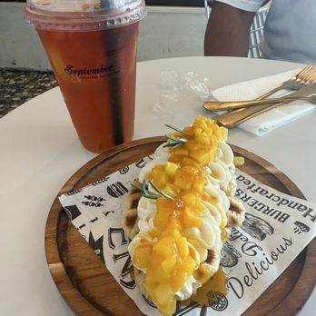 September - Mango passion fruit jasmine tea. - Ice Cream & Frozen Yogurt Near Me - Westminster, California September - Mango passion fruit jasmine tea. - Ice Cream & Frozen Yogurt Near Me - Westminster, California