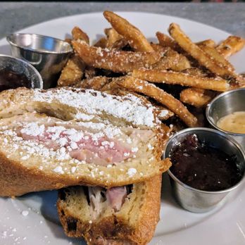 Cafe Orleans - Battered & Fried Monte Cristo Sandwich with Fries - Cajun/Creole Near Me - Anaheim, California Cafe Orleans - Battered & Fried Monte Cristo Sandwich with Fries - Cajun/Creole Near Me - Anaheim, California