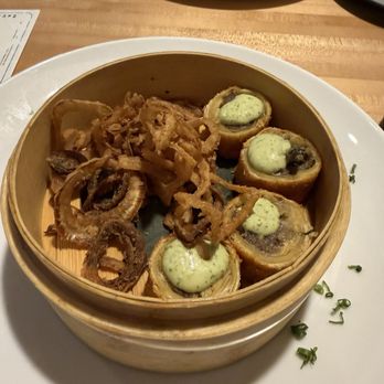 Crocante Restaurant - Bistec Encebollado Eggrolls - Puerto Rican Near Me - Orlando, Florida