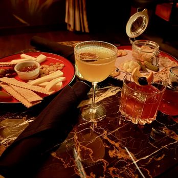 Alter Ego - Cheese Plate, salmon pâté and cocktails (Alter Ego old fashioned and Ipanema Daiquiri) - Bars Near Me - Long Beach, California