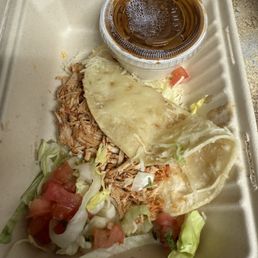 I ordered a chicken quesadilla over the phone. What is this? And the receipt said enchilada. I ordered a chicken quesadilla over the phone. What is this? And the receipt said enchilada.