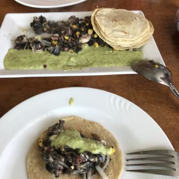 Muelle 3 - Octopus with Huitlacuche. So so, I needed to add salt and lemon to bring out the flavors. Avocado salsa and hand made tortillas where great. - Seafood Near Me - Ensenada, BCN
