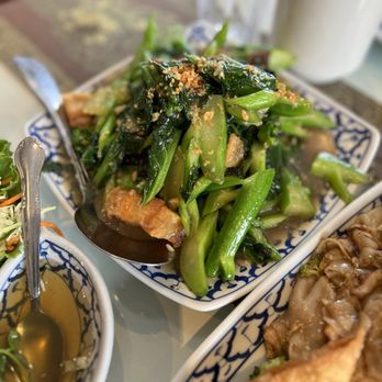 President Thai - Crispy Pork Belly with Chinese Broccoli - Thai Near Me - Pasadena, California President Thai - Crispy Pork Belly with Chinese Broccoli - Thai Near Me - Pasadena, California