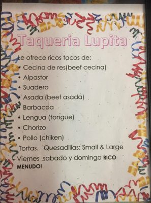 Menu photo 2 Taqueria Lupita Beaumont, TX Menu photo 2 Taqueria Lupita Beaumont, TX