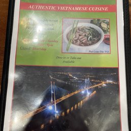a menu for a vietnamese cuisine