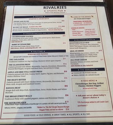 Menu photo 1 Rivalries Sports Pub Boynton Beach, FL Menu photo 1 Rivalries Sports Pub Boynton Beach, FL