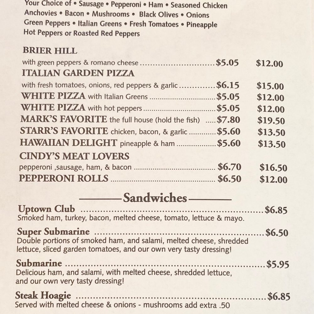 Uptown Pizza - Menu (April 2023) - Pizza Near Me - Youngstown, Ohio Uptown Pizza - Menu (April 2023) - Pizza Near Me - Youngstown, Ohio