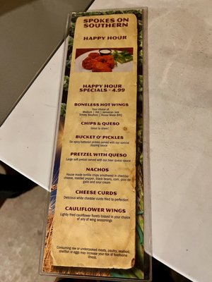Menu photo 4 Spokes On Southern Tempe, AZ