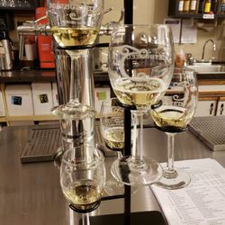 The Colony Meadery at the Book Shop - Morning wine tasting. Cheers!