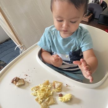 Chuponcito - My 14 month old loving the huevos con tortilla & some choncha - Mexican Near Me - Aliso Viejo, California