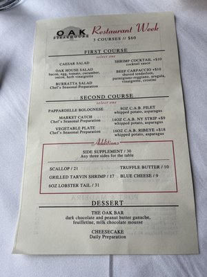 Menu photo 8 Oak Steakhouse Charleston, SC Menu photo 8 Oak Steakhouse Charleston, SC