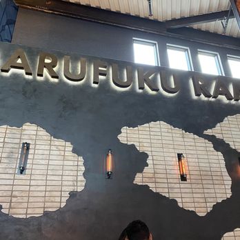 Marufuku Ramen - Restaurant signage inside, far end of food court upstairs - Ramen Near Me - San Diego, California Marufuku Ramen - Restaurant signage inside, far end of food court upstairs - Ramen Near Me - San Diego, California