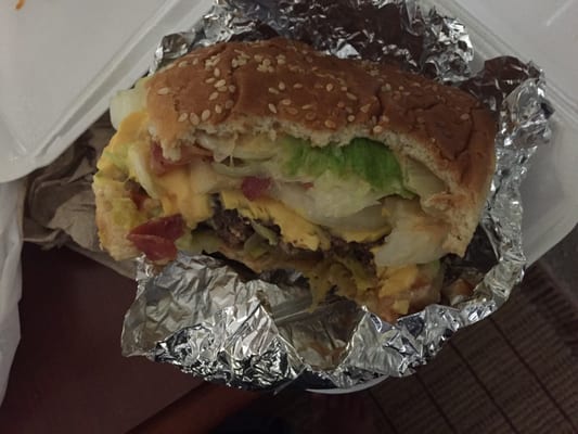 Photo of Burger Joy - Atlanta, GA, US. Bacon Cheeseburger with Everything.  Too much to finish which is a good thing.