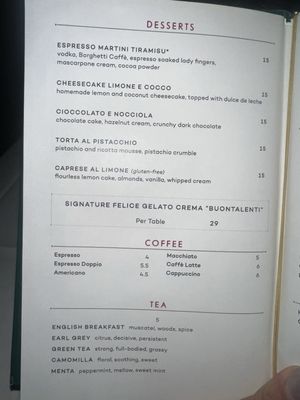 Menu photo 7 Felice Brickell Miami, FL