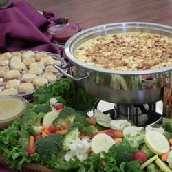 L & L Catering - Smoked Cheddar Dip with vegetables and Ham Biscuits