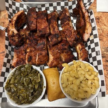 Cracker Jacks Barbecue - Full baby back rib dinner with mac n cheese and greens ($35.99) - Barbeque Near Me - Lancaster, California